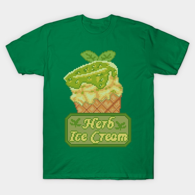 Resident Evil Herb Ice Cream Pixel Art T-Shirt by AlleenasPixels